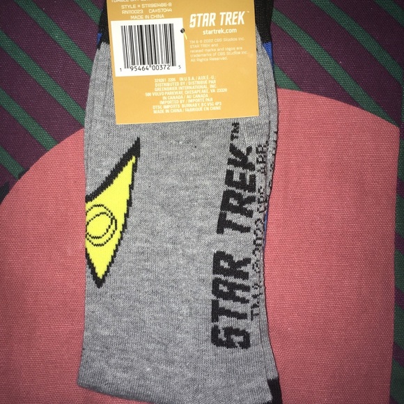 NWT Star Trek Spock Men's Crew Socks 10-13 - Picture 2 of 4